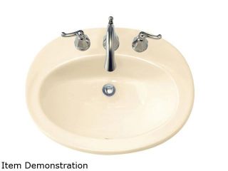American Standard 0478.803.021 Piazza Self Rimming Countertop Sink with 8 In. Centers, Front Overflow
