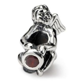 Sterling Silver Reflections January CZ Antiqued Bead