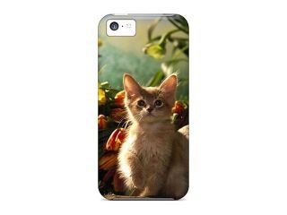 Iphone 5c Cases Slim [ultra Fit] Cute Kitten Among Tulips Protective Cases Covers