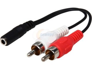 StarTech Model MUFMRCA 6" Stereo Audio Cable   3.5mm Female to 2x RCA Male F M