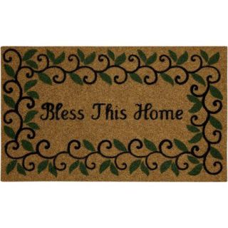 Rectangular 'Bless This Home' Doormat
