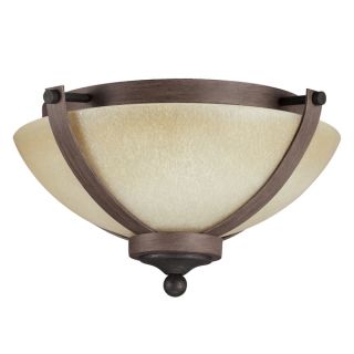 Corbeille 2 light Flush Mount in Stardust with Creme Parchment Glass