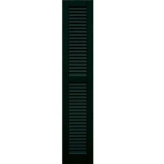 Winworks Wood Composite 12 in. x 63 in. Louvered Shutters Pair #654 Rookwood Shutter Green 41263654