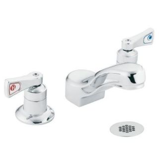 MOEN Commercial 8 in. Widespread 2 Handle Low Arc Bathroom Faucet in Chrome 8239