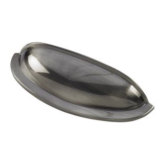 Siro Designs 3 in Center To Center Fine Brushed Black Nickel Pennysavers Cup Cabinet Pull