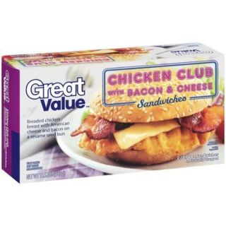 Great Value Chicken Club Sandwiches With Bacon & Cheese, 2ct