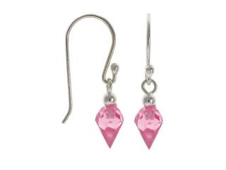 Sterling Silver .925 Pink cubic zirconia stone dangle sparkle cz Earrings