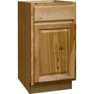 Hampton Bay 18x34.5x24 in. Hampton Base Cabinet with Ball Bearing Drawer Glides in Natural Hickory KB18 NHK