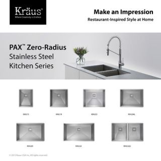 Pax™ Zero Radius 24 x 18.5 18 Gauge Handmade Undermount Single