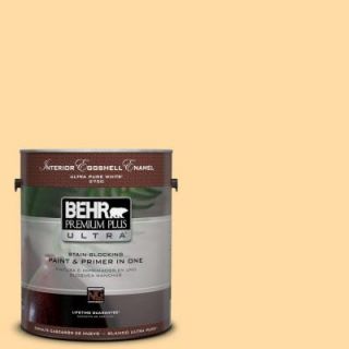 BEHR Premium Plus Ultra 1 gal. #300A 3 Melted Butter Semi Gloss Enamel Interior Paint 375401
