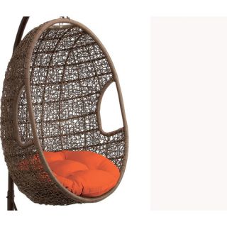 Rattan Pod Swing Chair with Cushion by Hanover