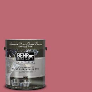 BEHR Premium Plus Ultra 1 gal. #M140 5 Cherry Fizz Semi Gloss Enamel Interior Paint 375301