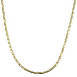 Sterling Essentials 14K Gold over Silver 24 inch Snake Chain (1 mm