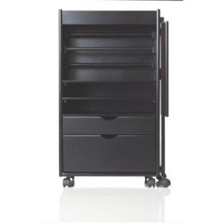 Home Decorators Collection Stanton 20 in. W Deluxe Wrapping Storage Cart in Black 1860000210