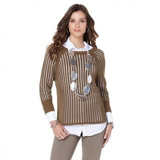 MarlaWynne Illusion Striped Sweater   7730653