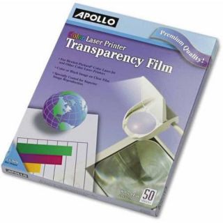 Apollo Color Laser Device Transparency Film, Letter, Clear, 50/Box