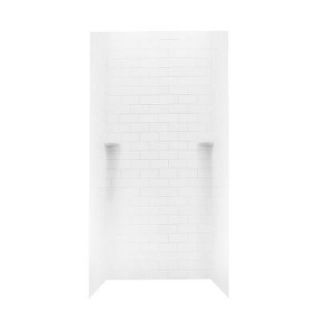 Swan 36 in. x 36 in. x 72 in. 3 piece Subway Tile Easy Up Adhesive Shower Wall in White STMK723636.010