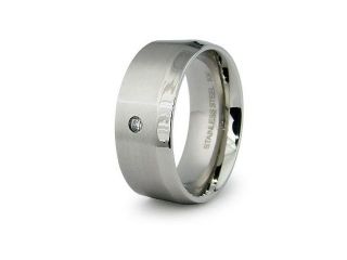 Stainless Steel with CZ Ring 9mm