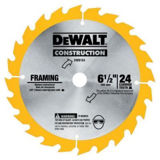 DEWALT 6 1/2 in. 24 Tooth Carbide Blade for Framing DW9154