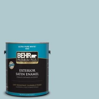 BEHR Premium Plus 1 gal. #HDC SM14 8 Floating Blue Satin Enamel Exterior Paint 905001