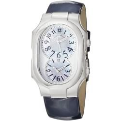 Philip Stein Womens Signature Mother of Pearl Dial Blue Strap Watch