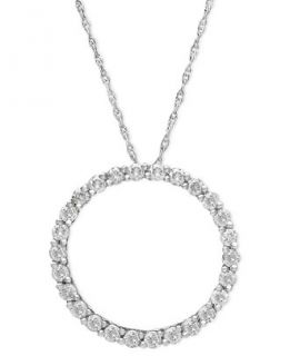 Diamond Pendant, 14k White Gold Diamond Circle (1/4 ct. t.w