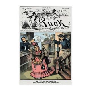 Puck Magazine: An Old Saying Twisted Print (Unframed Paper Poster Giclee 20x29)