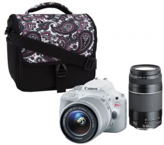 Canon Rebel SL1 18MP DSLR Camera w/ 18 55 STM & 75 300mm Lenses & Accs. —