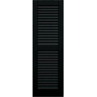 Winworks Wood Composite 15 in. x 47 in. Louvered Shutters Pair #653 Charleston Green 41547653