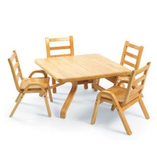 Angeles NaturalWood 20 Square Toddler Table and Chair Set