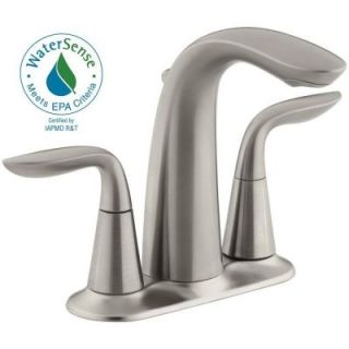 KOHLER Refinia 4 in. Centerset 2 Handle Water Saving Bathroom Faucet in Brushed Nickel K 5316 4 BN