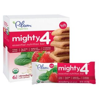 Plum Organics Tots Mighty 4 Cereal Bars Strawberry Spinach 4.02 oz 6