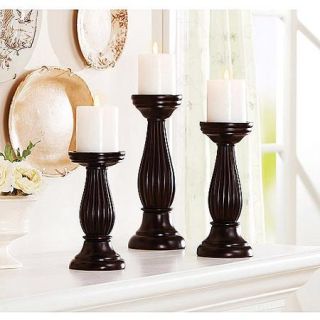 Better Homes and Gardens 3 Piece Mahogany Pillar Candle Holder