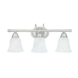 Chloe Lighting Transitional 3 Light Satin Nickel Bath Vanity Wall Fixture with Frosted Alabaster Glass Shade CH0110 SN BL3