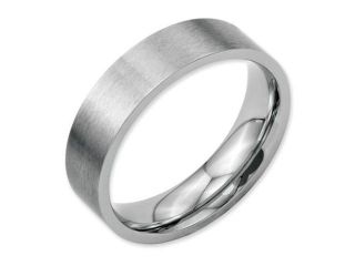 Stainless Steel Flat 6mm Brushed Band, Size 6