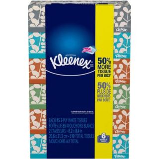 Kleenex Everyday Facial Tissues, 85 sheets, (Pack of 6)