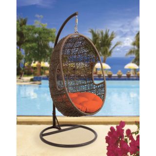 Rattan Pod Swing Chair with Cushion by Hanover