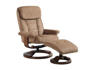 Comfort Chair Mocha Microfiber Swivel, Recliner with Ottoman