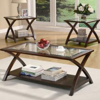 Coaster 3 Piece Occasional Coffee and End Table Set in Cappuccino