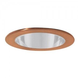 Elco Lighting EL911CP Recessed Lighting Trim, 4" Low Voltage Shower Trim with Clear Lens   Copper