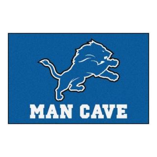 FANMATS NFL Detroit Lions Blue Man Cave 1 ft. 7 in. x 2 ft. 6 in. Accent Rug 14301