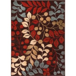 Well Woven Sydney Warwick Floral Brown 5 ft. 3 in. x 7 ft. 3 in. Modern Area Rug 20785