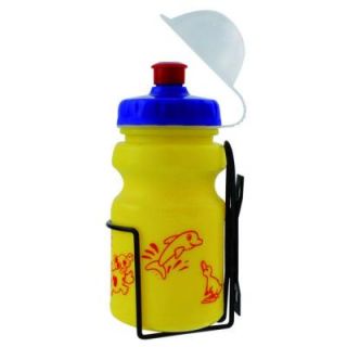 Ventura 12 oz. Yellow Children's Bicycle Water Bottle and Cage Set 340210 Y