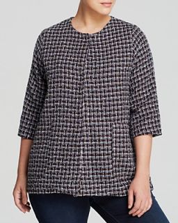 Melissa Masse Plus Plaid Boucle Jacket