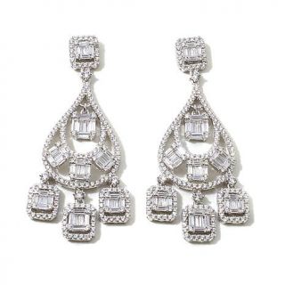 Victoria Wieck 8.65ct Absolute™ Round and Baguette Chandelier Earrings   7979923