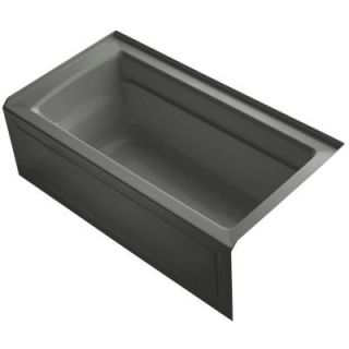 KOHLER Archer 5 ft. Right Drain Soaking Tub in Thunder Grey with Bask Heated Surface K 1123 RAW 58