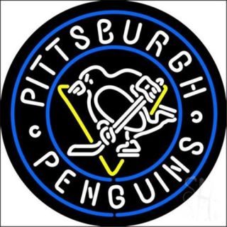 Sign Store N100 5632 Pittsburgh Penguins Neon Sign, 26 x 26 x 3 inch