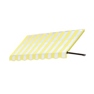 Awntech 76.5 in Wide x 30 in Projection Yellow/White Stripe Open Slope Low Eave Window/Door Awning