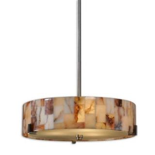 Global Direct Bowers 3 Light Brushed Nickel and Marble Hanging Pendant  DISCONTINUED 21960