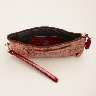 Red Mosaic Leather Clutch